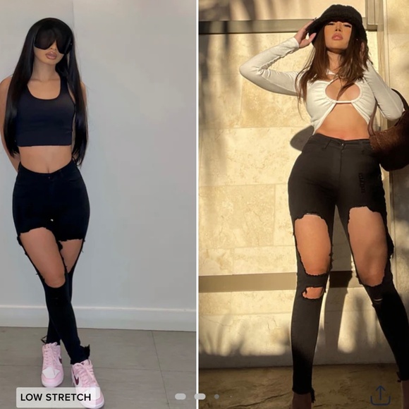 Distressed Jeans - Black - Picture 3 of 6